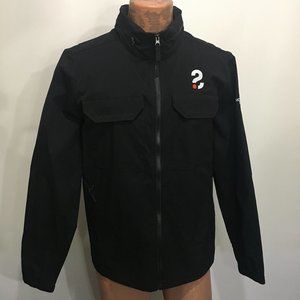 The North Face M Windwall Black Hooded Softshell Jacket Windbreaker Full Zip